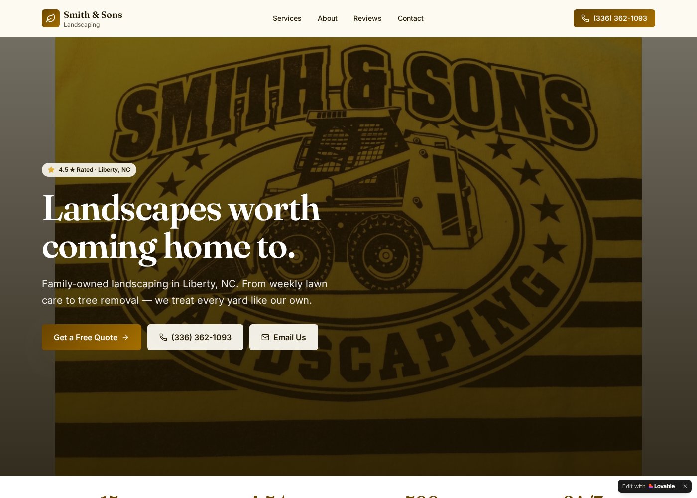 Smith & Sons Landscaping — Local business · Services site