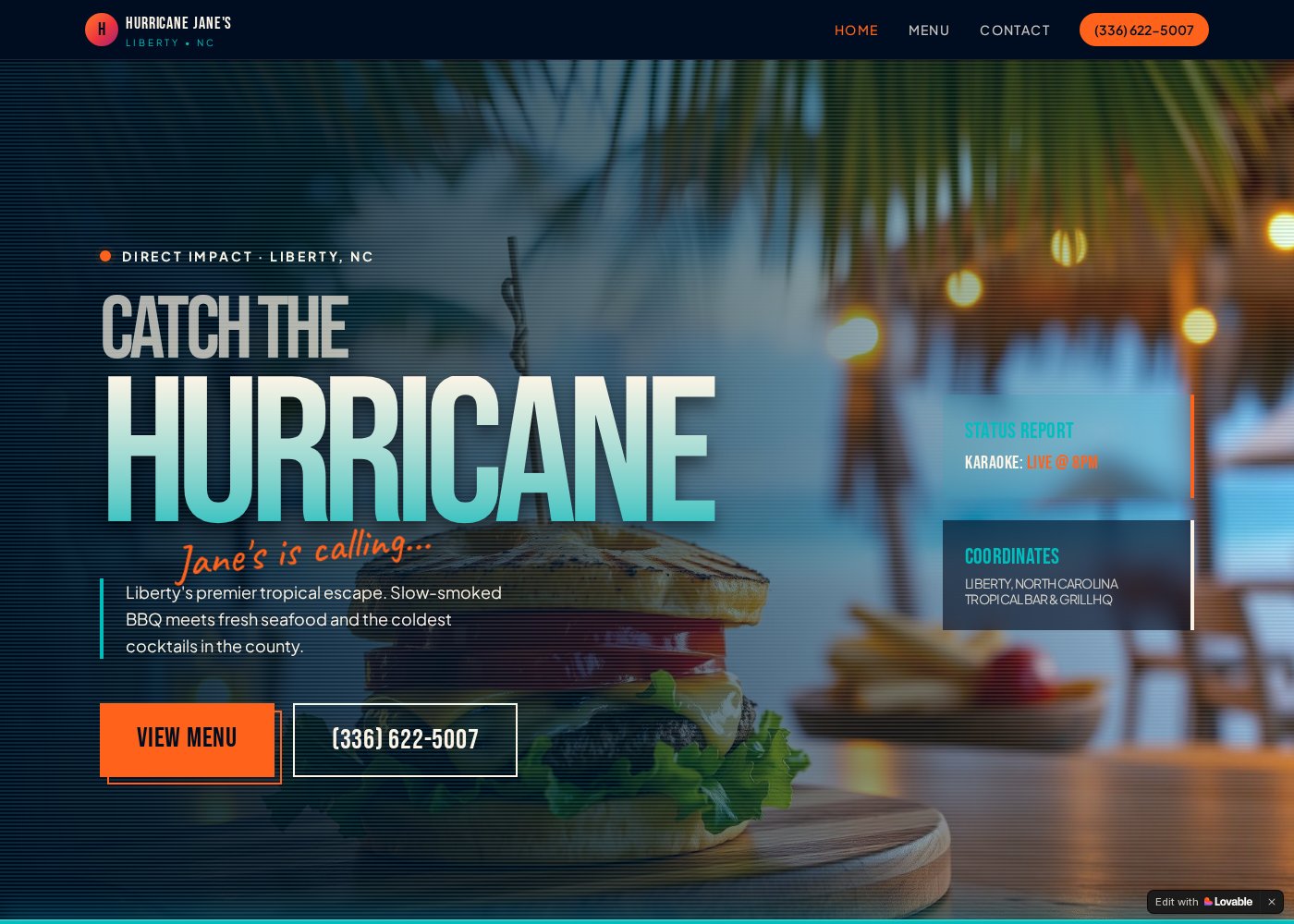 Hurricane Janes — Non-profit · Marketing site
