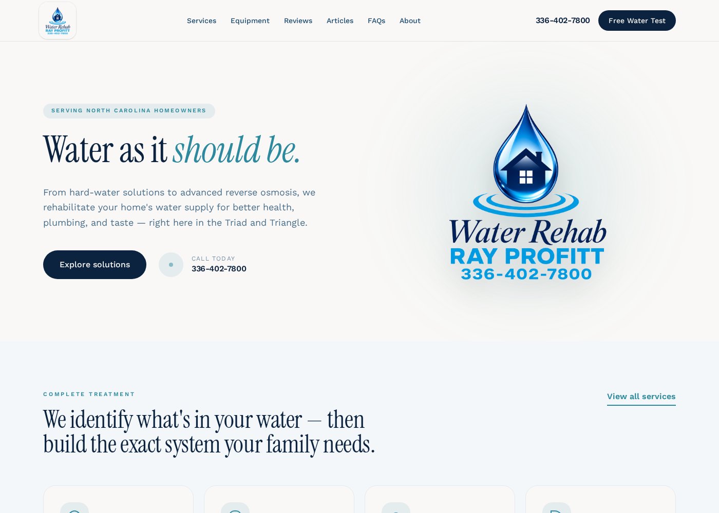 Water Rehab NC — Local business · Services site